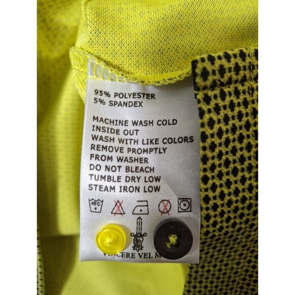 G-Mac Apparel Polo Shirt Mens L Yellow Black Weave Performance Golf Polo - Picture 4 of 7